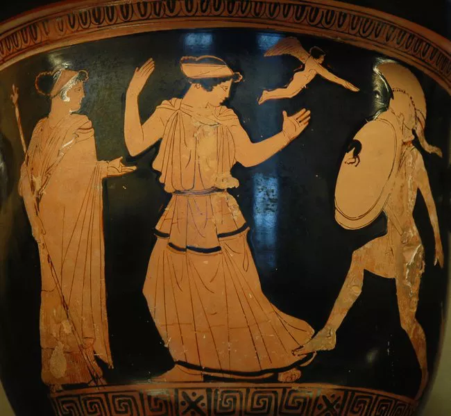 Helen of Troy at the Louvre. From an Attic red-figure krater from about 450-440 B.C.