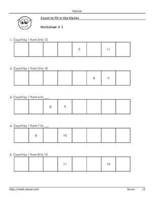 Counting by 1 Worksheets. Learn to Count by 1. Counting worksheets