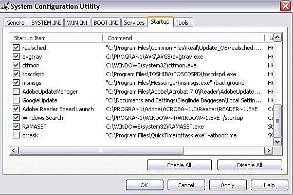 System configuration used. System configuration. System configuration Tool. Msconfig General. Msconfig General settings.