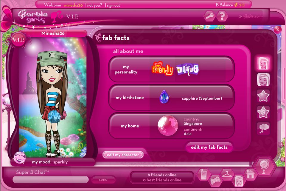 play barbie virtual world game