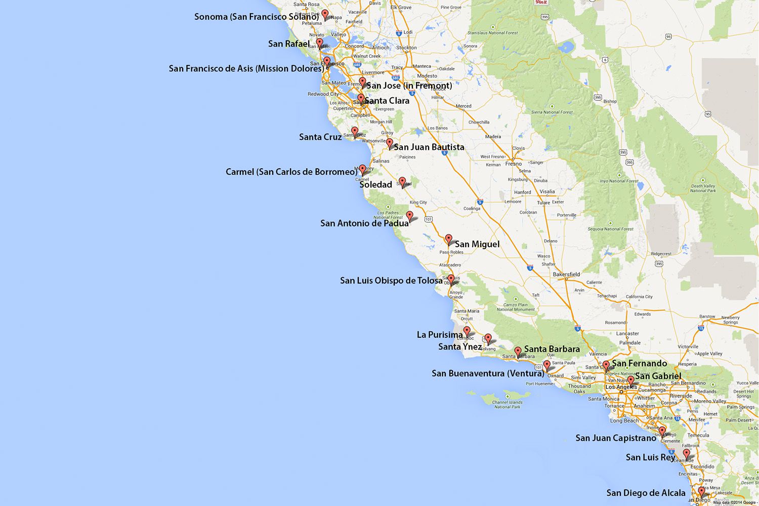 google maps california