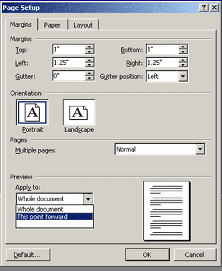 Portrait and Landscape Page Orientation in Same Document