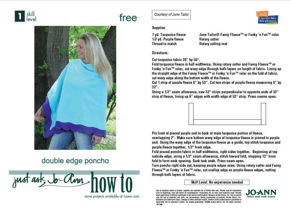 How toSew a Poncho - A Dozen Free Patterns and Instructions