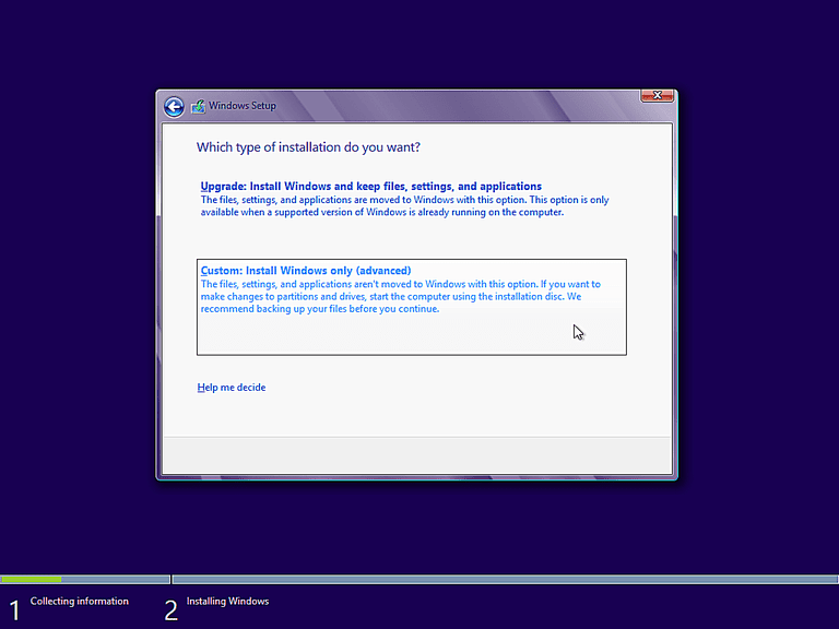 Clean install of windows vista