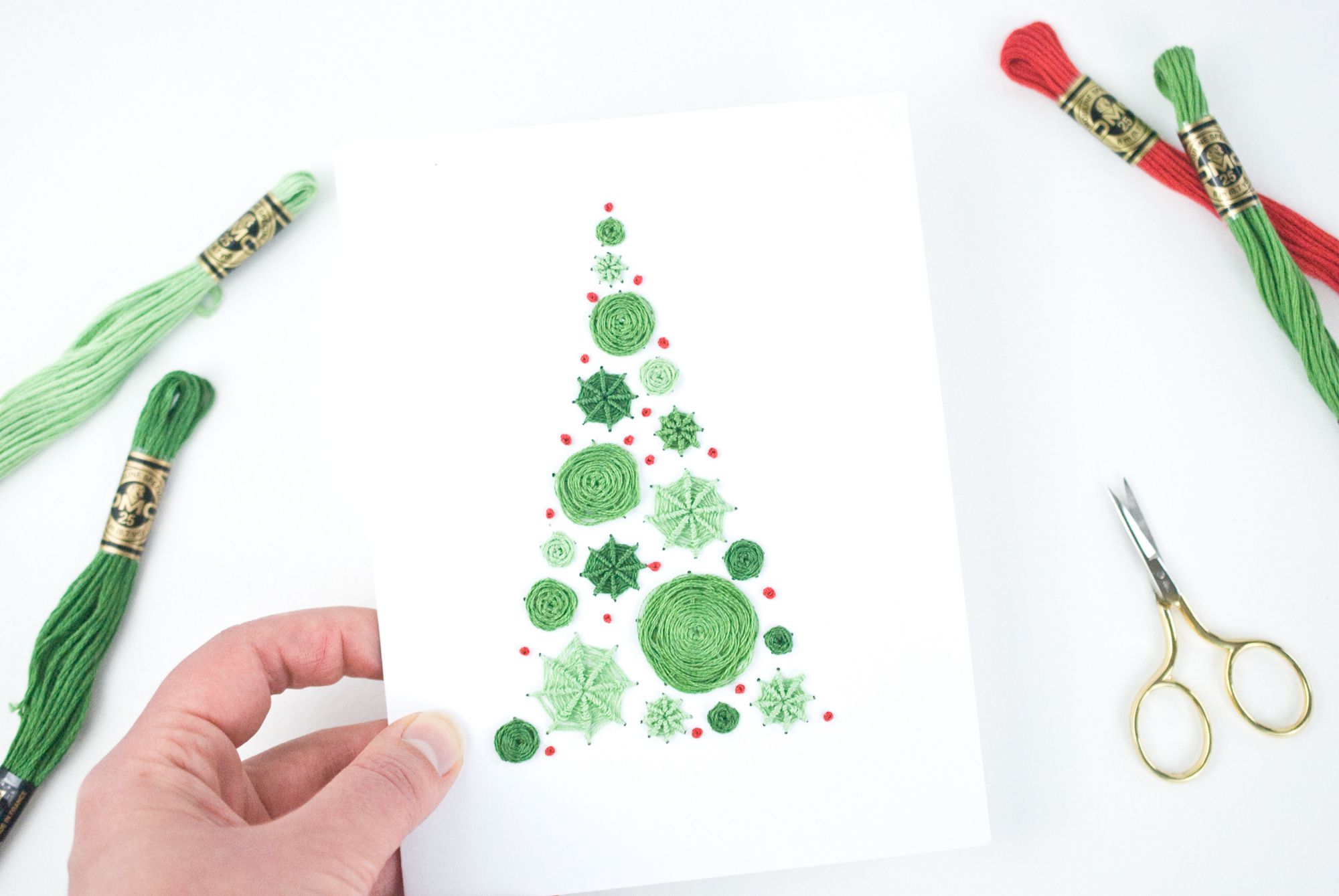 Make An Embroidered Tree Christmas Card   PolkaDotTreeCard1 583c9c033df78c6f6a88b96e 