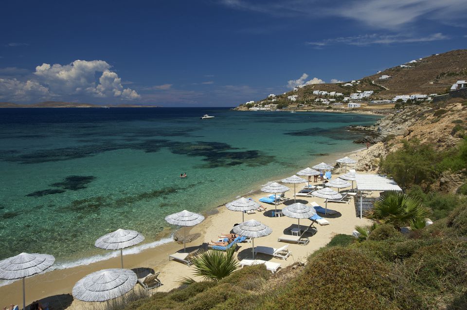 Beach in Agios Ioannis, Mykonos, Cyclades, Greece, Europe