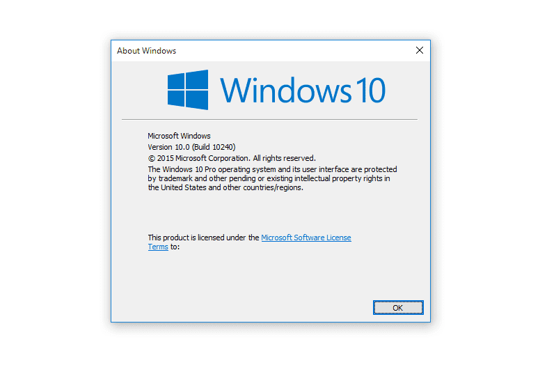 windows 10 latest version number