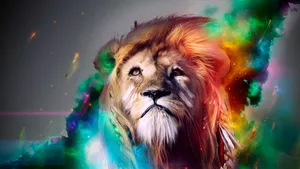 An abstract lion wallpaper