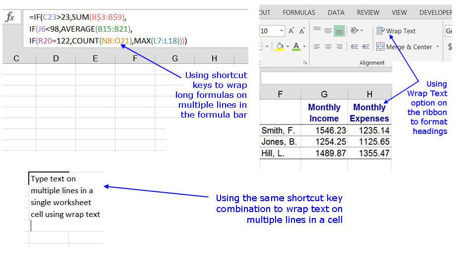 Write Text In Excel Cell Printable Templates