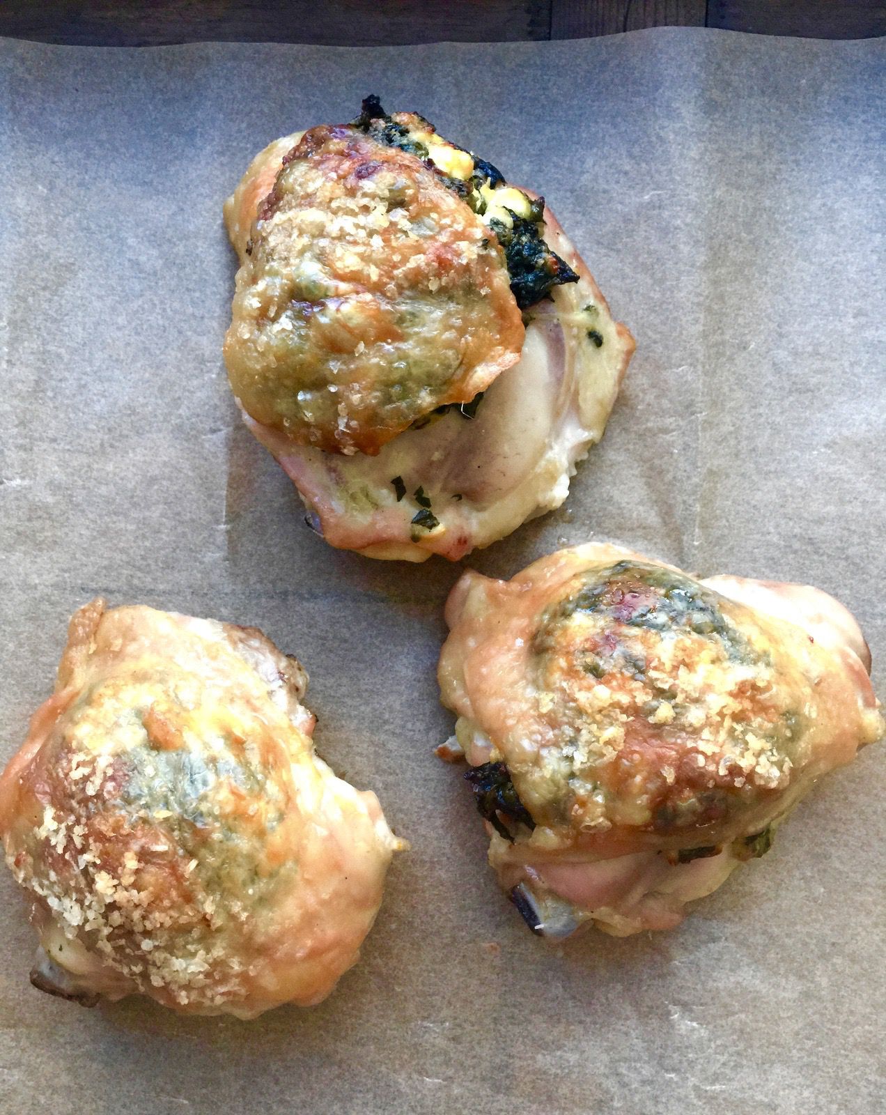 Spinach and Feta Stuffed Chicken Thighs