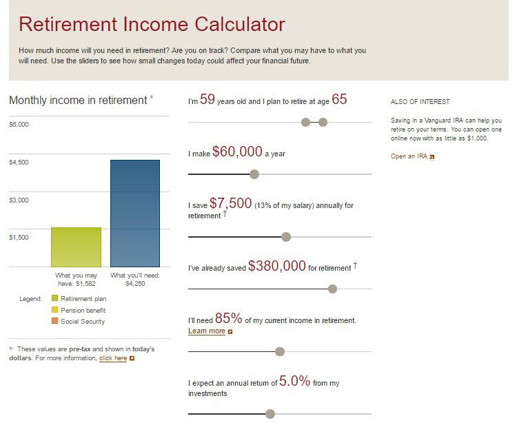 Retirement Calculator Reviews.