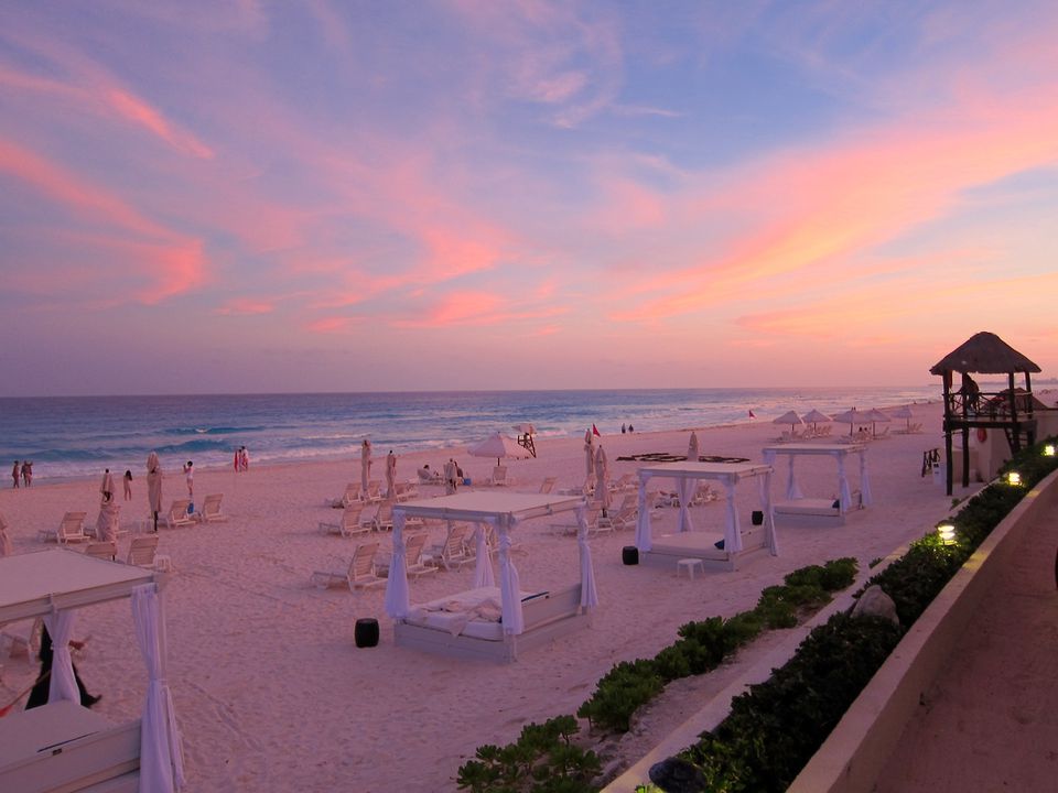 live view of cancun beach