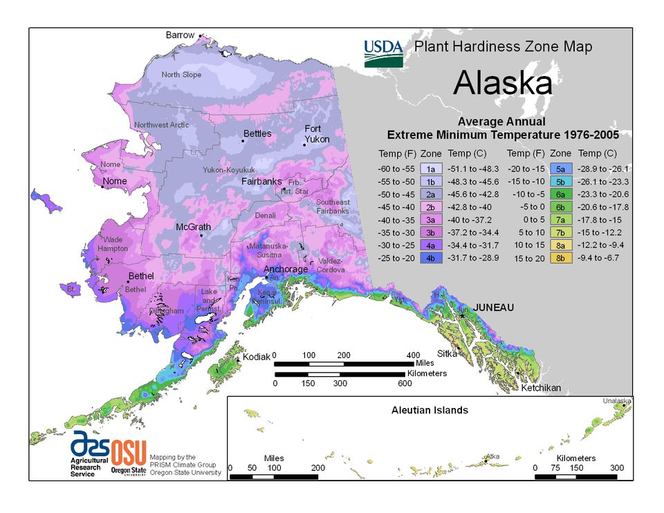 State Maps of USDA Plant Hardiness Zones