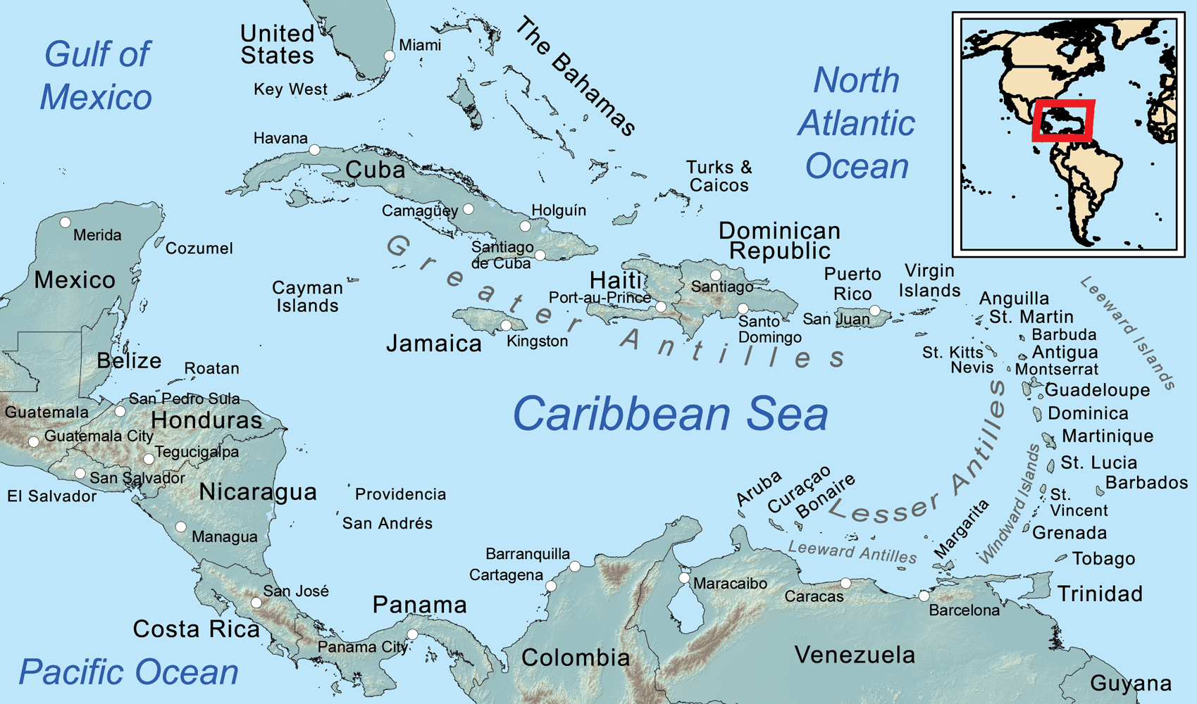 Map Of Florida And Caribbean Islands