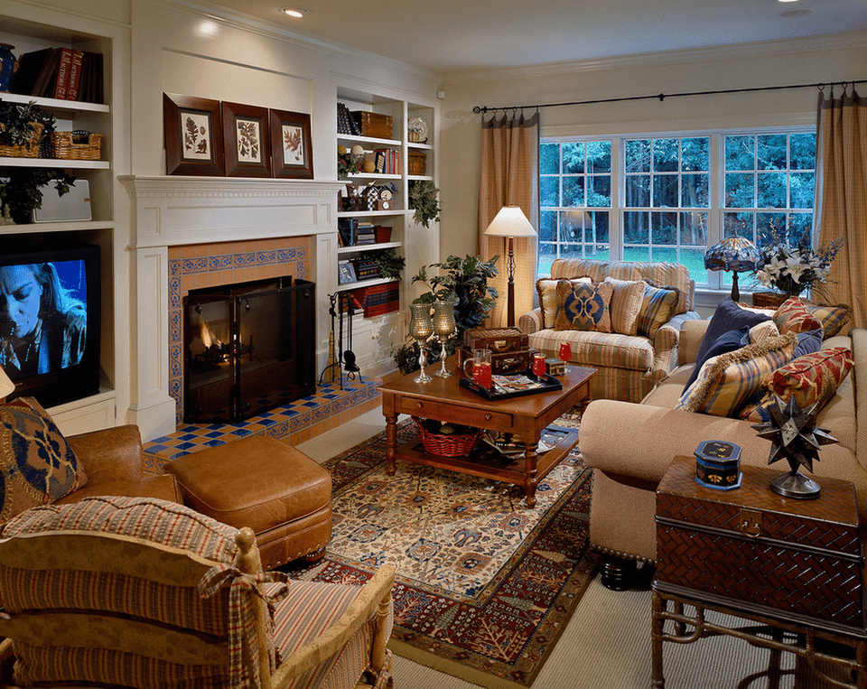 traditional home cozy living room decor