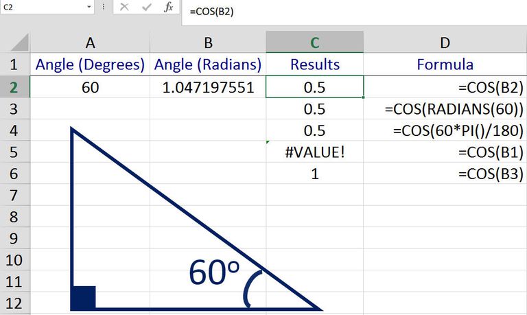 excel-cos-function-find-the-cosine-of-an-angle