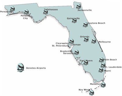 Florida International Airports Map Florida Map 2018