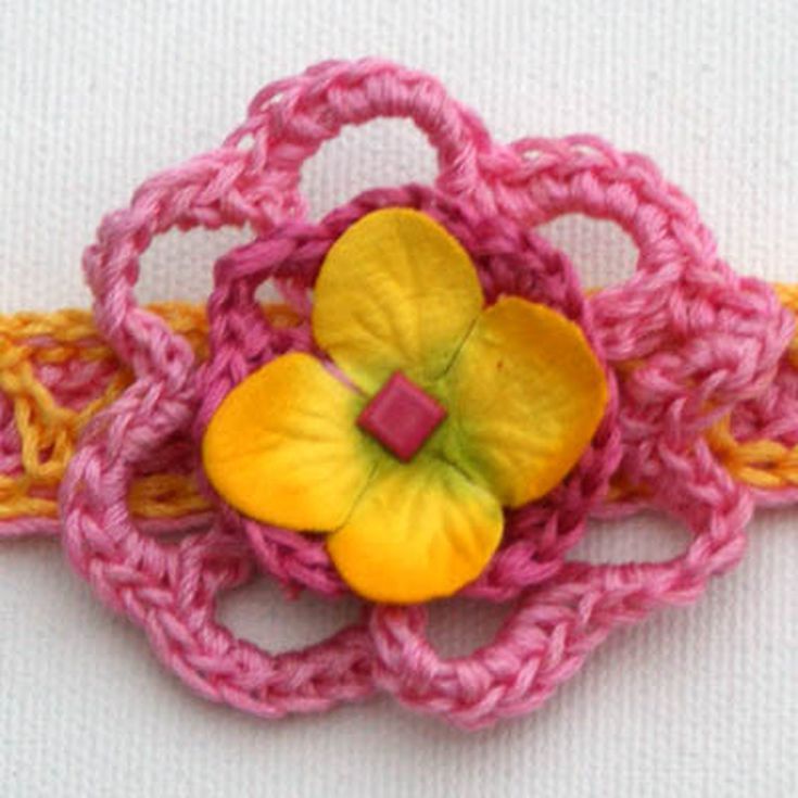 Crochet a Flower Embellishment for a Choker Necklace