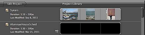 How to start a new imovie project onto