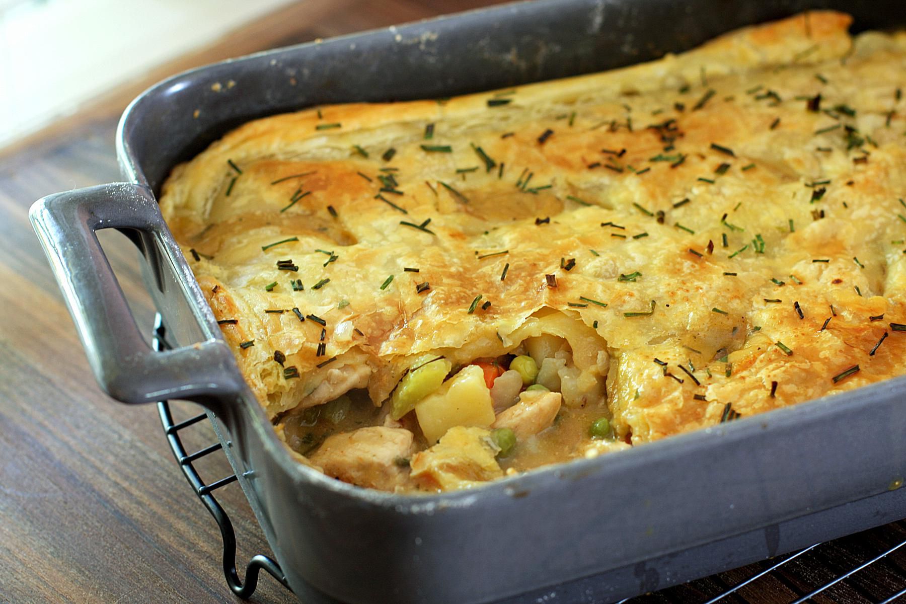 Курица картошка в духовке тесто. Пирог с курицей в горшочке. Рецепт Chicken Pot pie.