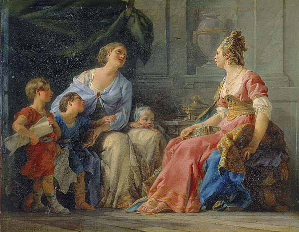 Cornelia, Mother of the Gracchi, by Noel Halle, 1779 (Musee Fabre)
