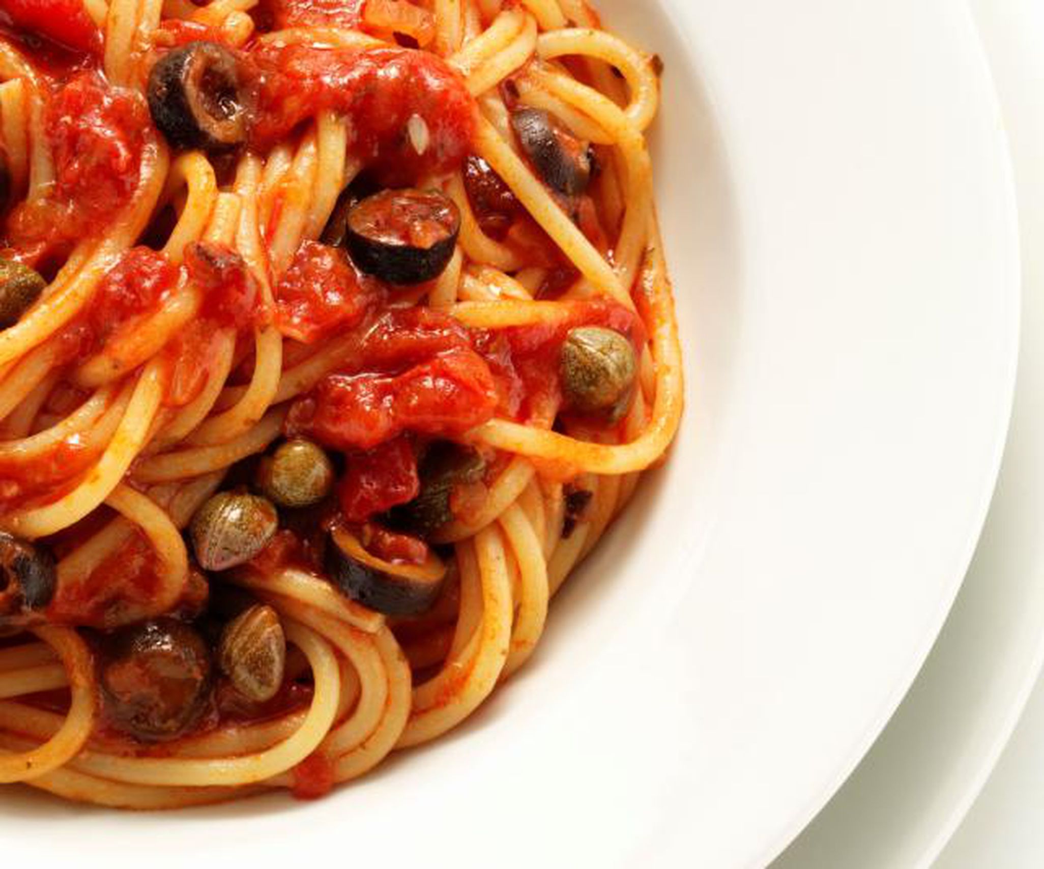 Vegan Pasta Puttanesca Recipe With Capers and Olives
