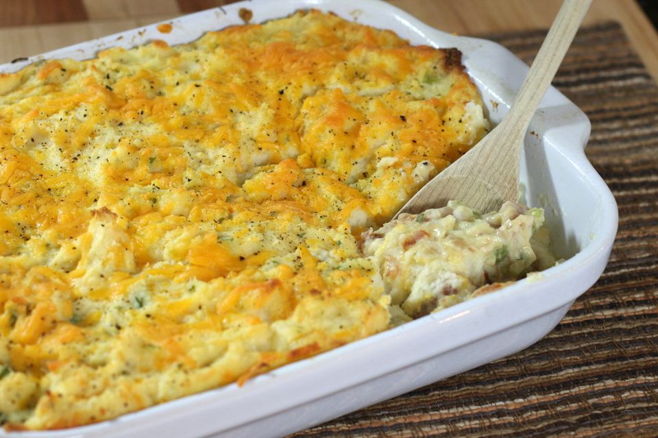 Cheddar Mashed Potato and Ham Bake Recipe