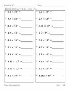 Pre Algebra Exponents and Powers of 10 Worksheets