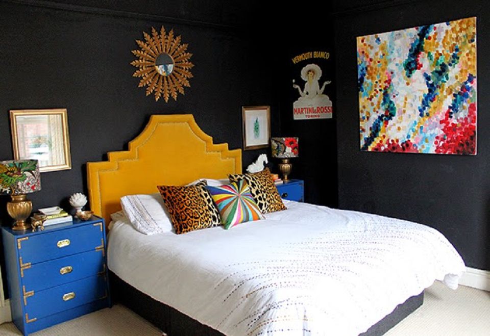 Leopard print bedroom walls