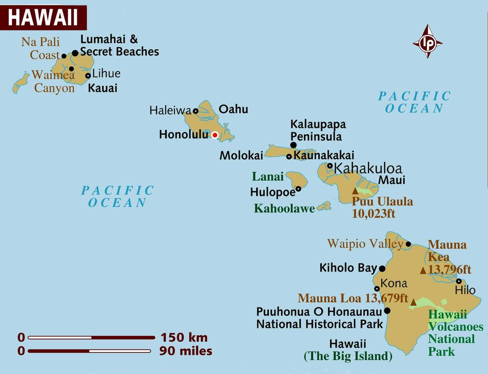 tourist map of hawaii islands