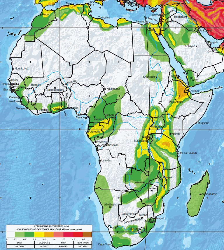 Major Earthquake Zones on Each Continent