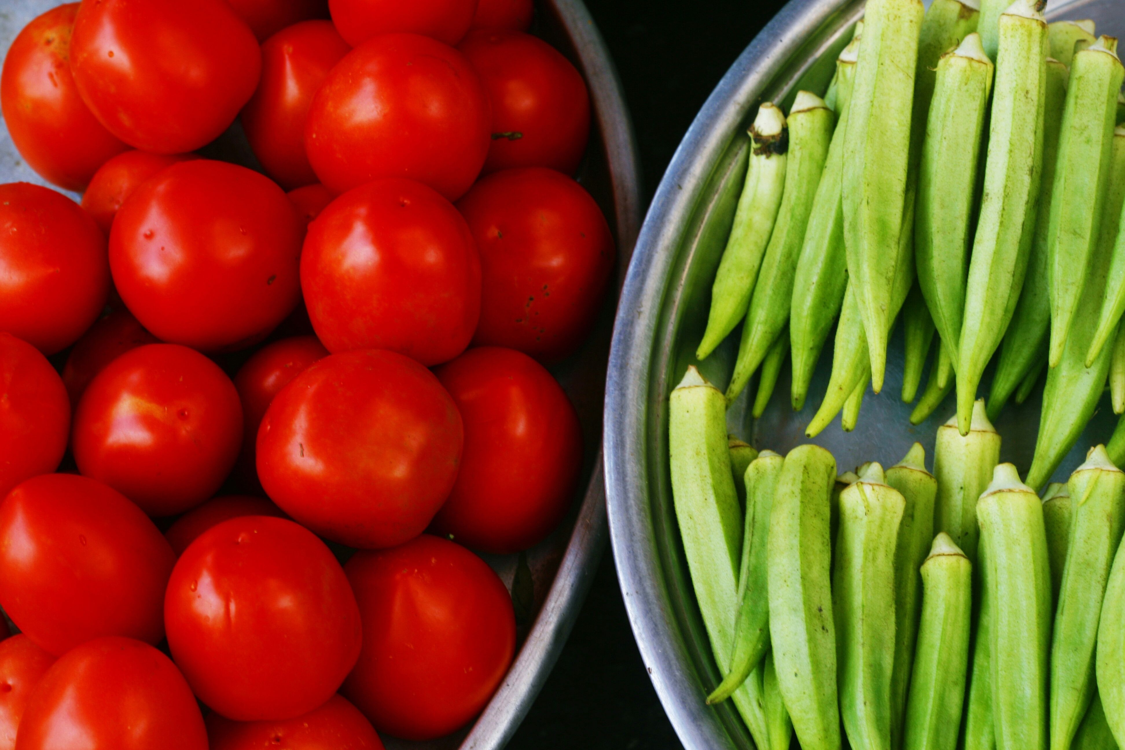 okra and tomatoes