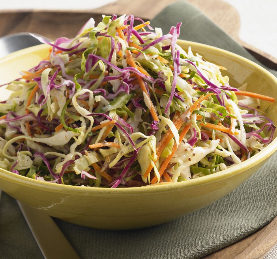 Easy Cole Slaw Salad with purple cabbage