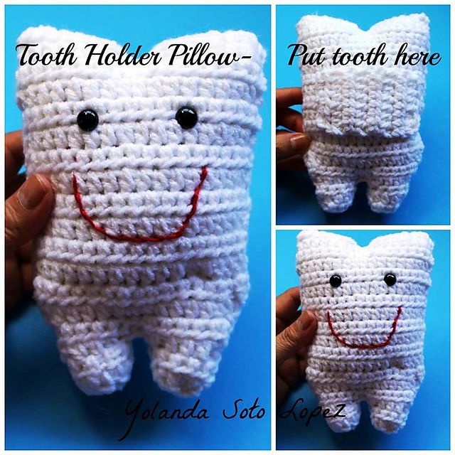 10 Crochet Patterns for Tooth Fairy Pillows, Pouches