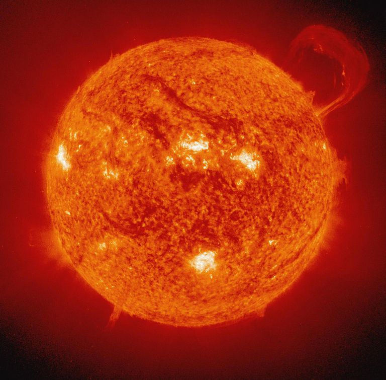 Handle shaped Prominence on sun, satellite view