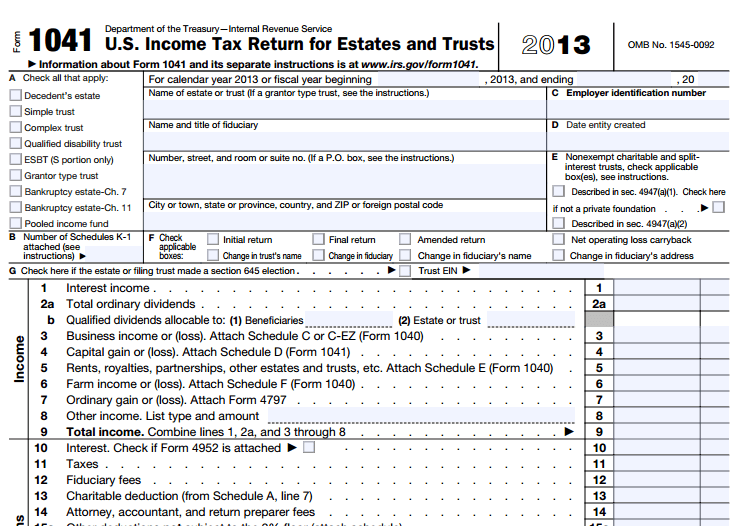 When to File IRS Form 1041 for a Revocable Living Trust