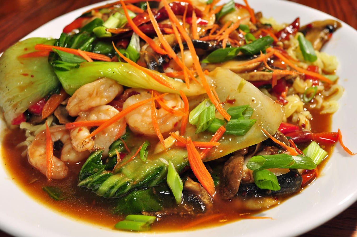 Shrimp StirFry Recipe With Chinese Greens