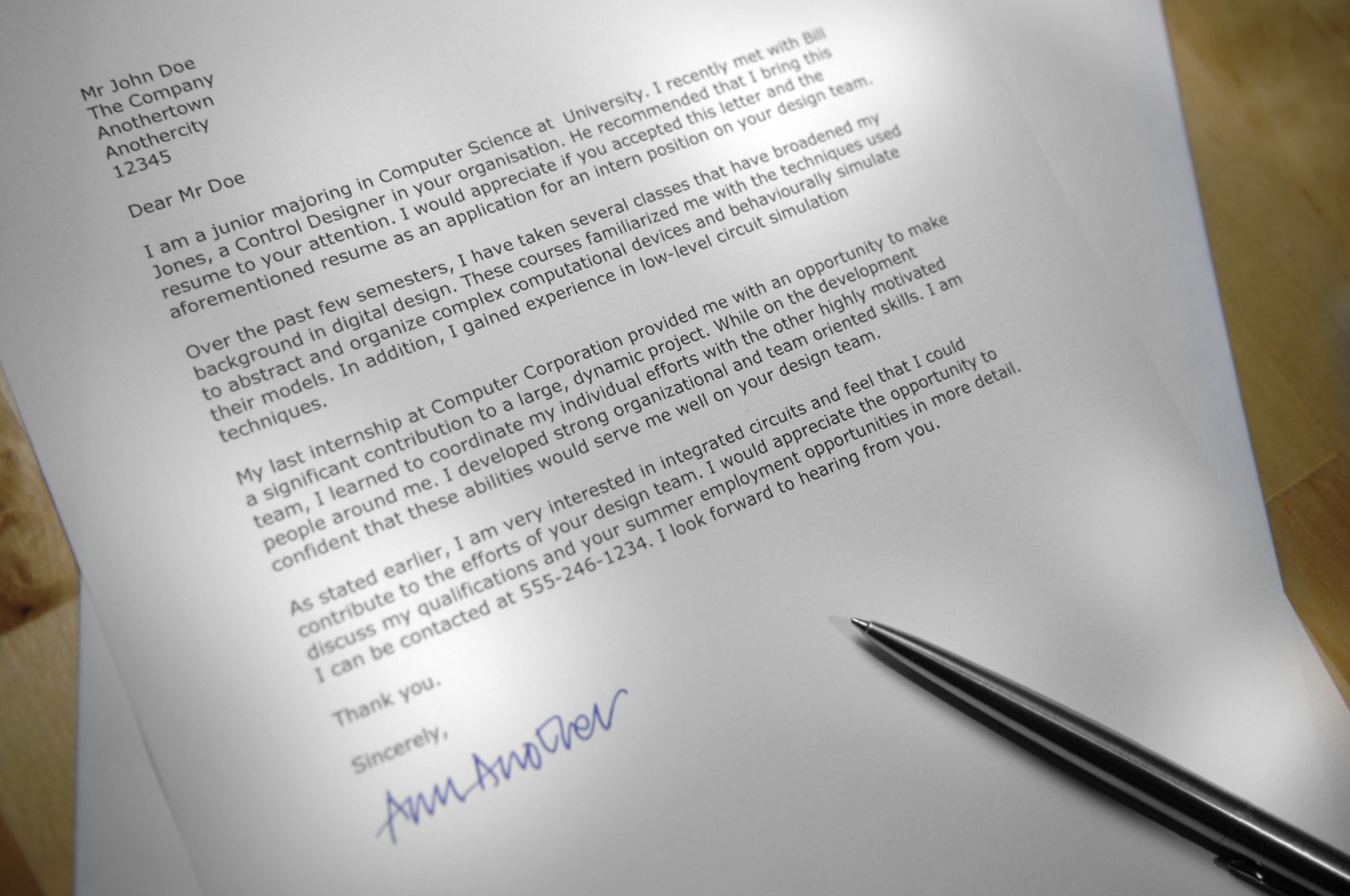 Business Letter Layout Example