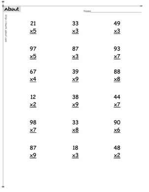 multiplication worksheets 2 and 3 digits timestables 2