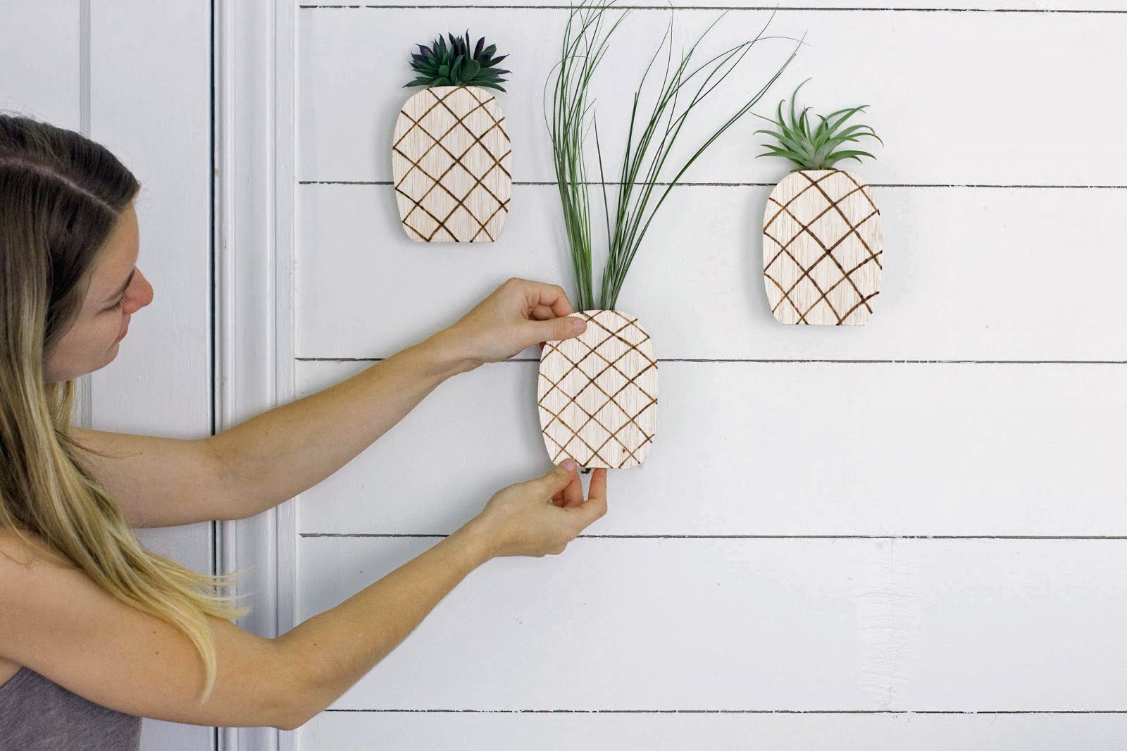 The 30 Cutest And Most Creative DIY Planters   New Hero Pineapple Wall Planters 58cab02b3df78c3c4fbdc052 