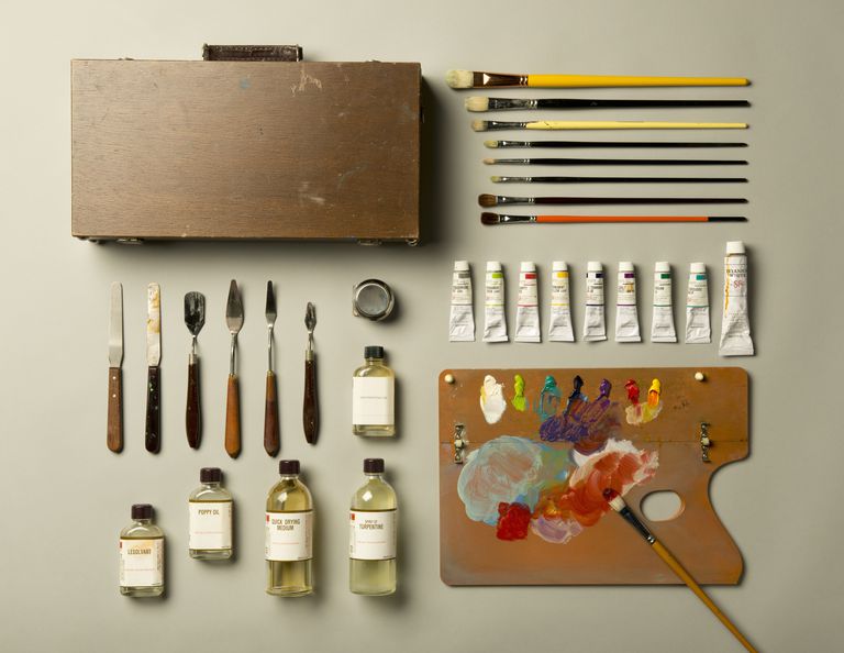 Oil Painting Supplies List   Oil Paint Supplies Shot Knolling Style  641229839 5a834359642dca0037aa529d 