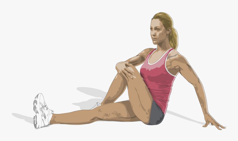 Image of the hip rotation stretch.