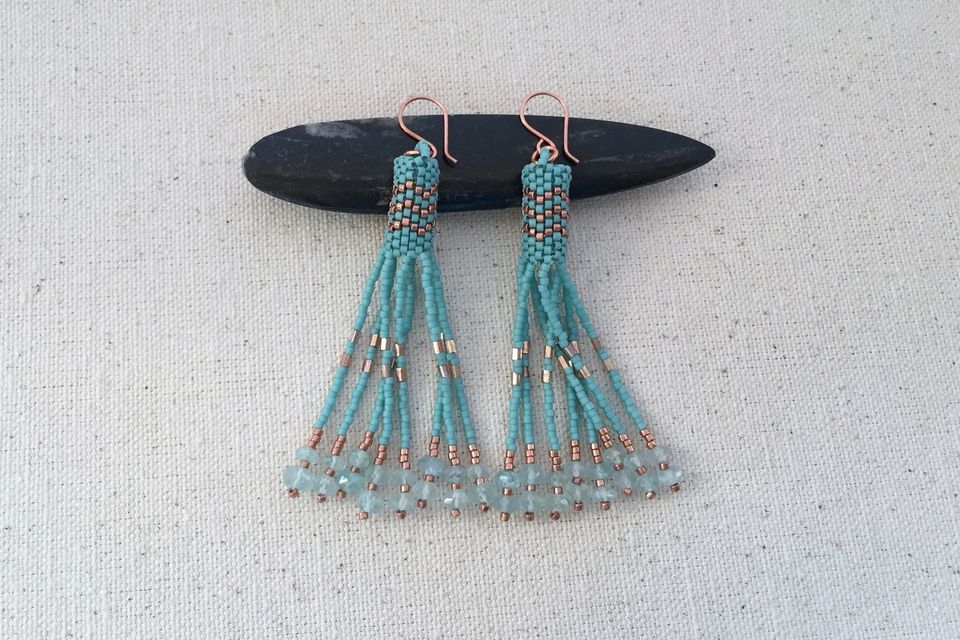 Download Peyote Beaded Tassel Earrings