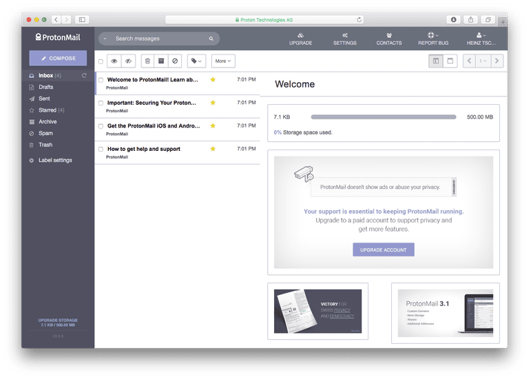 ProtonMail Best Free Email Services 2018