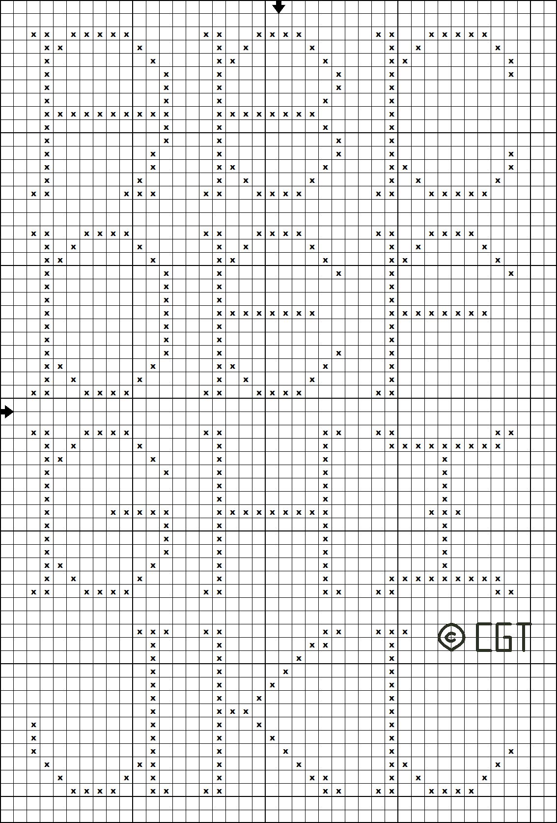 stitch alphabet cross patterns charts letters crochet pattern extra bobble baker dozen printable letter chart needlepoint filet counted stitches alphabets