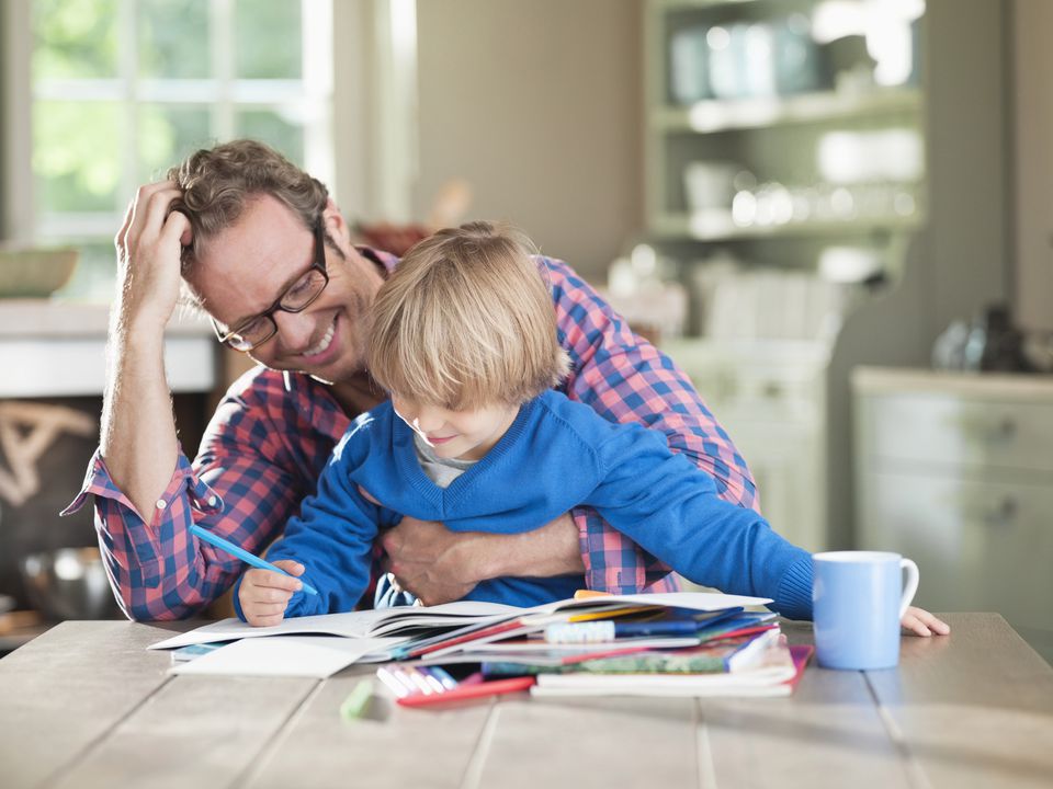 Father and child memorizing