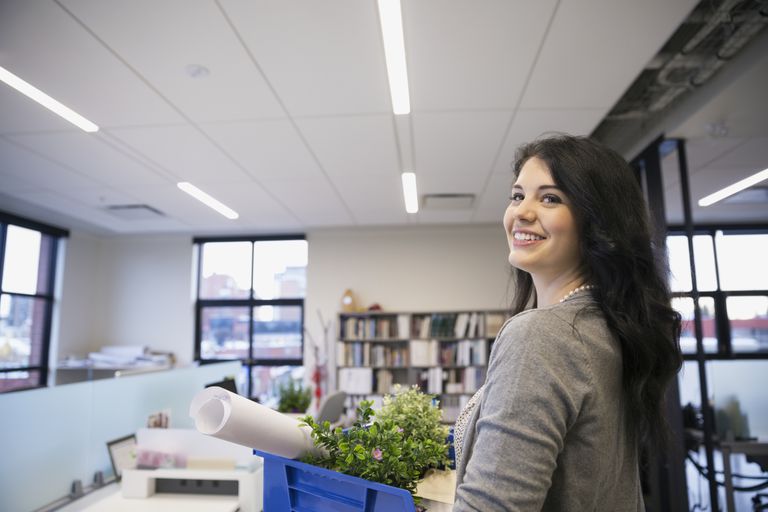 woman leaving a job