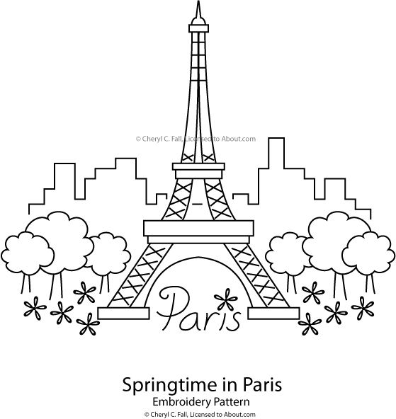 Download Eiffel Tower - Springtime in Paris Pattern
