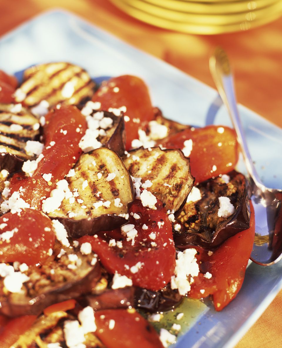 Eggplant With Tomatoes And Feta Cheese 6826