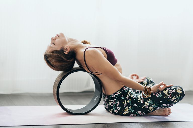 yoga wheel-supported reclining easy pose